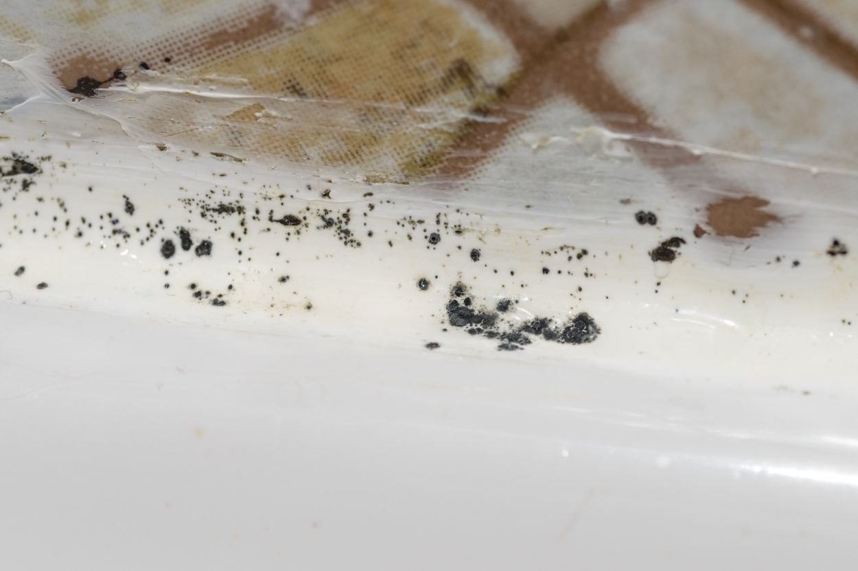 A bathroom sink displaying significant black mold, illustrating the necessity for mold removal services in Las Vegas, NV.
